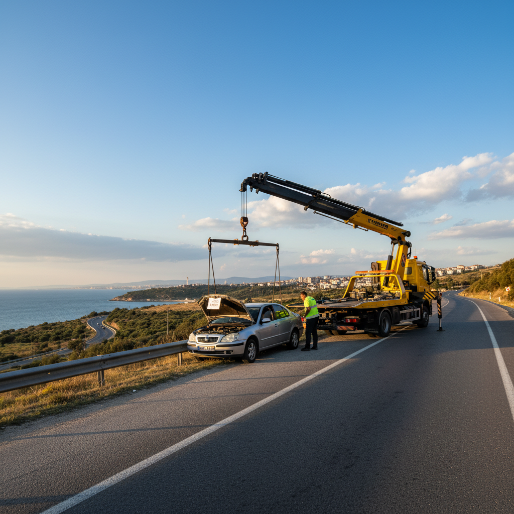 Büyükçekmece'de bir oto çekici hizmeti